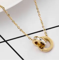 ネックレス ローマ数字 リング cz ダイヤ ゴールド ステンレス ペンダント