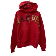 Champion ロゴ スウェット パーカー S レッド チャンピオン チャンピオン ビッグロゴ ワッペン プリント 古着卸 アメリカ仕入 a709-5015