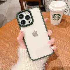 【560250IP13PM】フェミニン シリコン スマホ ケース クリア+ダークグリーン iPhone13ProMax