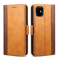 iphone 11 ケース 手帳型 手帳 Rssviss iphone 11 カバー Qi充電対応 アイフォン 11 手帳型 サイドマグネット アイフォン 11 手帳ケース スタンド機能付き 保護 PUレザー iPhone11 財布型 ブラウン 6.1in 1