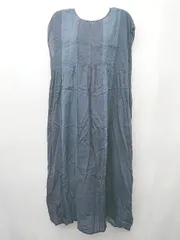 ◇ ◎ CRAFT STANDARD BOUTIQUE 配色 カジュアル ノースリーブ 膝下丈 ワンピース サイズF ネイビー レディース P  【1406240006984】
