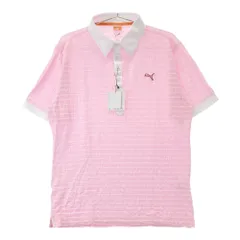 サイズ：O PUMA GOLF プーマゴルフ  半袖ポロシャツ 総柄 ピンク系 [240101443717] ゴルフウェア メンズ ストスト