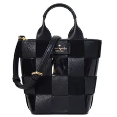 ケイトスペード バッグ katespade イントレチャート 編み込み レザー バスケット ロゴ ミニ トート 2way 斜めがけ ショルダー ハンドバッグ ブラック KI840