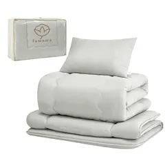 【新着商品】ピーチスキン加工 ホコリが出にくい 寝具セット 組布団 アレルギー対策 収納ケース付き 枕 敷布団】 【高密度固綿入り三層 一年中使える 掛布団】 中綿1.6kg 【ボリューム増量 ふとんセット グレー 洗える 防臭 SEK認証 4点セット 100