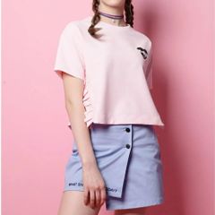 韓国ファッションブランドFIFI LAPIN ロゴピンクかわいいハートカットソー
