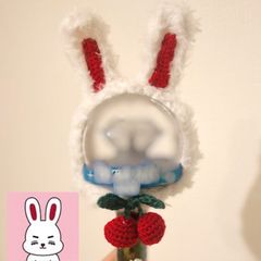 カラット棒ペンライトカバー　SEVENTEEN 　スンチョル　s.coups うさぎ　さくらんぼ　チェリー　ふわふわ