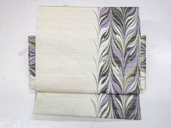 【京松】リサイクル着物 未使用 作り帯 文化帯 さが美 すみ流し 正絹 sok7b07-22
