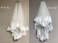 花モチーフのフェイスアップ レースベール　ミドル丈コーム付き　ギャザー有り／なし