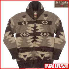 Kanata カウチン ニット 50s ヴィンテージ 木製ボタン カナダ製 紺 Kanata カウチン ニット 50s ヴィンテージ 木製ボタン カナダ製