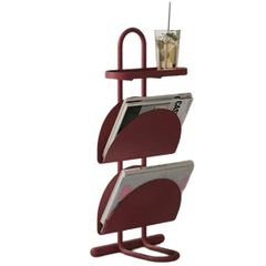 サイドテーブル レッド 2点セット マガジンラック付き - メルカリ