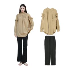 Popular item: Loose-fitting, flattering, ruffled, stylish women's swimwear. Cute, amphibious, quick-drying, center-slit leggings, plus-size separates, UV protection, long-sleeved rash guard set. Modest exposure. [YOUHA]