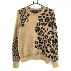 【超美品】パーリーゲイツ セーター ブラウン×黒 レオパード ニット レディース 0(S) ゴルフウェア PEARLY GATES