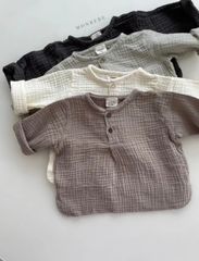 【即納】ベーシックコットンブラウス　monbebe モンベベ シャツ 長袖 春秋