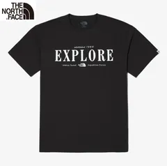 ノースフェイス Tシャツ 半袖 吸湿速乾 男女兼用 EXPLORE S/S R/TEE ビックロゴ 海外限定 人気 ブラック NT7UQ06J K627