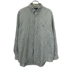 Ralph Lauren 長袖 ストライプシャツ XL マルチカラー ホワイト×グリーン ラルフローレン ボタンダウンシャツ 春物 秋物 a710-6393