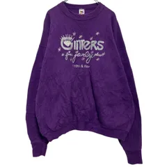 FRUIT of the LOOM プリントスウェット トレーナー XXL パープル フルーツオブザルーム 90s USA製 古着卸 アメリカ仕入 a701-6110
