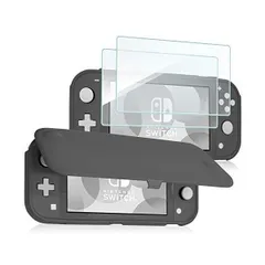 ProCase Switch Lite フリップケース [ガラス２枚付き] スリム クリアソフトTPU カバー 耐衝撃 保護カバー (グレー)