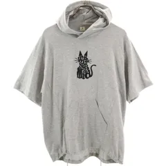 β ベータ 半袖 フード Tシャツ 9 グレー系 猫 レディース 古着
