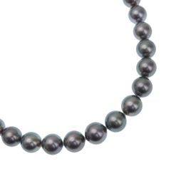 10.0～12.5mm K18ホワイトゴールド×ブラックパール（黒蝶真珠  