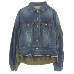 sacai 21SS ナイロン ブルゾン MA-1 ジャケット デニム パーカー sacai サカイ DENIM x MA-1 JACKET SCN-022 デニム ジャケット