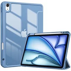 【特価商品】ProCase iPad Air 11インチ ケース M3 (2025) / M2 (2024) / iPad Air5 (2022) / Air4 (2020) 10.9インチ 透明 クリアカバー ペン収納 耐衝撃 三つ折り スタンド スマートカ