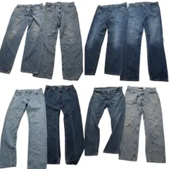 古着卸 まとめ売り リーバイス 505 550 デニムパンツ 8枚セット (メンズ 32 /33 /34 /36 /38 ) ライトブルー アメカジ 中古 古着 NA9097