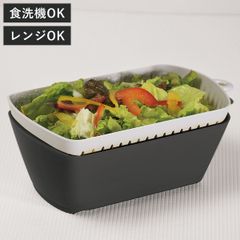 チリトリザルボウルセット フタ付き 食洗機対応 （ ボール キッチンボウル 角型 耐熱 電子レンジ対応 キッチン用品 ざる ざるセット ふた付き ふたセット 蓋 四角 目盛り付き 便利グッズ 調理用ボール 計量カップ ）