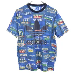 アディダス クルーネック トレフォイルロゴ 半袖 Tシャツ S ブルー系 adidas メンズ 【中古】  【230805】 メール便可