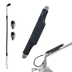 タッチペン 【紛失防止ストラップ付き】 【金属プレート付き】 【交換用ペン先2個付き】 【ハイプロテクションシート付き】 バイク用 スマホ スタイラスペン バイクスマホホルダー対応 WAITREE グローブのまま操作 強力磁石でしっかり固定 バイク用スマホアク