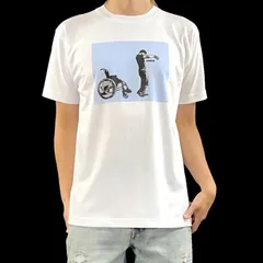 オリジナル Tシャツ DOLK ドルク Sleep walker 夢遊病 車椅子 ゾンビ バンクシー風 S M L XL タイト ジャスト 大きい ビッグ オーバーサイズ メンズ レディース ユニセックス ピンククリーム