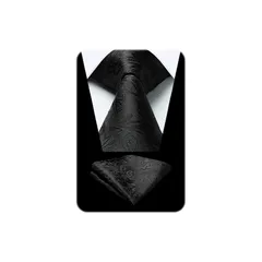 [HISDERN] 黒 ネクタイ メンズ ペイズリー 柄 おしゃれ ネクタイ ポケットチーフ セット 花柄 フォーマル ネクタイ ブランド ビジネス 冠婚葬祭 紳士 高級 派手 男性