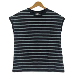 niko and ニコ アンド   ボーダーフレンチスリーブカットソー sizeM（3）/ダークブラウン×ライトブルー