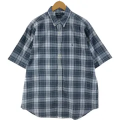 古着 ラルフローレン Ralph Lauren BLAKE 半袖 ボタンダウン チェックシャツ メンズXL相当/eaa537272
