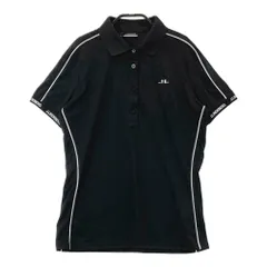 サイズ：L J.LINDEBERG ジェイリンドバーグ  袖ロゴ 半袖ポロシャツ  ブラック系 [240101490497] ゴルフウェア レディース ストスト