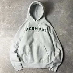 雰囲気系 90s USA製 Cotton Exchange 2段 カレッジ プリント RWタイプ スウェット フード パーカー L / 90年代 アメリカ製 トレーナー