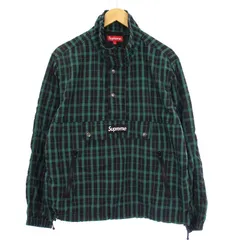シュプリーム SUPREME 18FW Nylon Plaid Pullover ナイロンプラッドプルオーバージャケット アウター チェック ボックスロゴ S 緑 黒 /KHのサムネイル