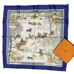 1480　Hermès HERMES エルメス　Hermès - CARRE 90 L'hiver - Scarf　カレ　スカーフ　箱付き