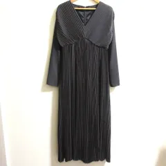 美品 24SS anuans アニュアンス プリーツデザインワンピース サイズS チャコールグレー レディース 古着 中古 USED