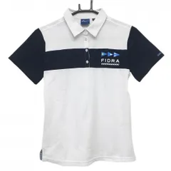 ★値下げ★フィドラ 半袖ポロシャツ 白×ネイビー バイカラー  レディース M/M ゴルフウェア FIDRA