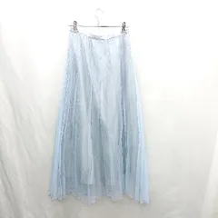 ◇ ⊂ NATURALBEAUTYBASIC ナチュラルビューティーベーシック ゴム ロング丈 フレア スカート サイズM ブルー レディース E  【1501160009937】
