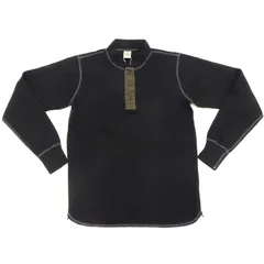 バズリクソンズ Buzz Rickson サーマル ヘンリーネック 長袖Tシャツ 無地 BR68130 メンズ ワッフル ロンtee 東洋エンタープライズ ブラック