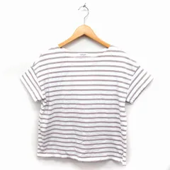 アーバンリサーチ サニーレーベル URBAN RESEARCH Sonny Label ボーダー柄 カットソー Tシャツ 半袖 丸首 綿 F ホワイト 白 モカ /FT21