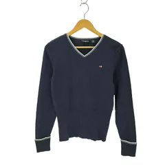 ポロジーンズカンパニーラルフローレン POLO JEANS COMPANY RALPH LAUREN ワッペンロゴ Vネック リブニット レディース import：M 