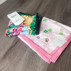 ⑥おまけ追加【新品・未使用・タグ付き】セリーヌ Celine レイクアルスター Lake Alster フェイラー FEILER 4枚セット タオルハンカチ 花柄 ハンドタオル ミニタオル タオル 小物 レディース ハンカチキッチン テントウ虫 シュニール織