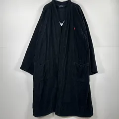 古着 ポロ・ラルフローレン POLO RALPH LAUREN ガウン・ルームローブコート バスローブ パイル タオル ロング L/XL  ブラック メンズ