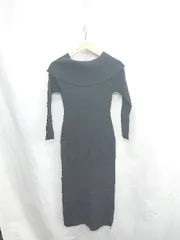 ◇ ⊇ ◎ ●未使用● GRL グレイル オフショルニット 長袖 ロング丈 ワンピース サイズM ブラック レディース E  【1502200003496】