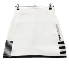 ニューバランスゴルフ ニットスカート 白×黒 サイド裾ボーダー レディース 1(M) ゴルフウェア New Balance