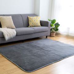 【新着商品】ラグ ラグマット カーペット 絨毯 135×185cm(約1.5畳) 洗える 滑り止め付 Living 防ダニ 抗菌 防臭 1年中使えるタイプ VK 床暖房 ホットカーペット対応 ダークグレー