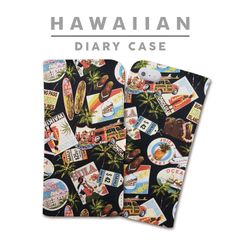 全機種対応 手帳型 スマホケース ハワイアン ALOHA アロハ 夏 HULA フラ柄 フラガール ヤシの木 iPhone アンドロイド AQUOS Galaxy Xperia Google Pixel arrows OPPO ケース カバー 折りたたみ