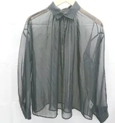 ◇ JEANASIS ジーナシス 透け感 ポリエステル バックボタン 長袖 シャツ ブラウス サイズF ブラック レディース E 1 【1301230024439】